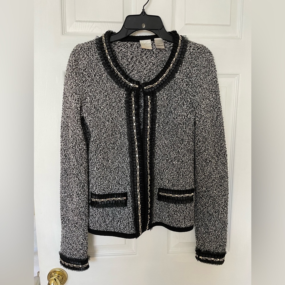Emma James Beaded Lace Trim Jacket